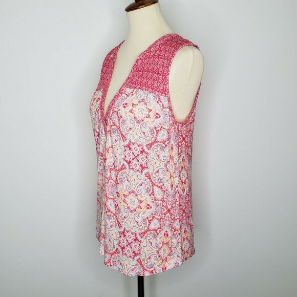 Ink+Ivy Sleeveless Pink Paisley Top Size M - Picture 6 of 8